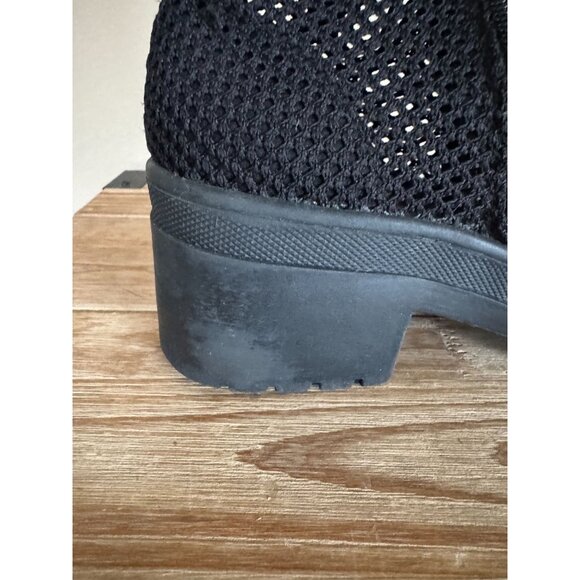 Free People X Jeffrey Campbell Ricki Hiker Boot Black Mesh Block Heel Size 8 - Picture 9 of 16